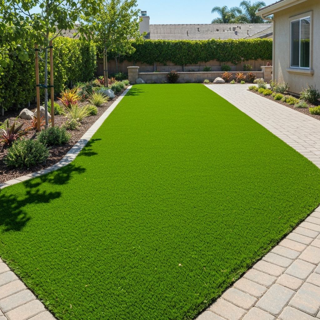 Drought-Resistant Artificial Turf Installation - outdoor remodeling project in Encinitas, San Diego County