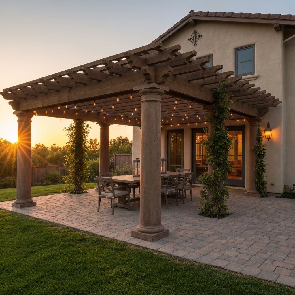 Covered Outdoor Living with Pergola - outdoor remodeling project in San Diego, San Diego County